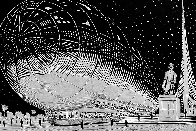 Калуга будущего: черно-белые образы колыбели космонавтики от театрального художника 60-х годов
