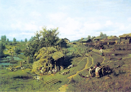 Полдень в деревне (Деревня Желны Калужской губернии Масальского уезда). 1864 - П.А. Суходольский